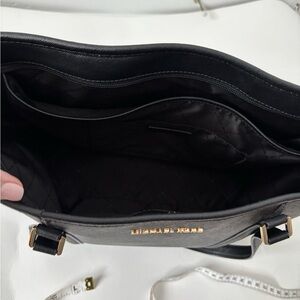 Michael Kors Black Shoulder Bag with Gold Details